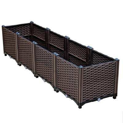 China Wholesale Vegetable Garden Balcony Planting Pot Outdoor Planting Basin Roof Garden Combination Planting Box for sale