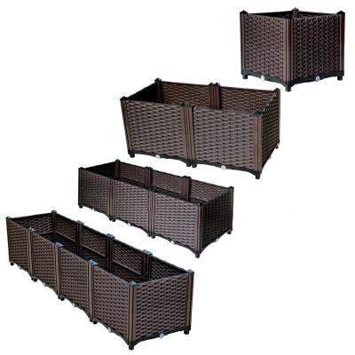 China High quality rectangular plastic plant container for outdoor garden container for planting cornucopia flowers fruits à venda