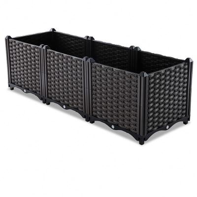 China Breathable Large Plastic Garden Planter Boxes Plastic In Raised Garden Bed UV Resistant for sale