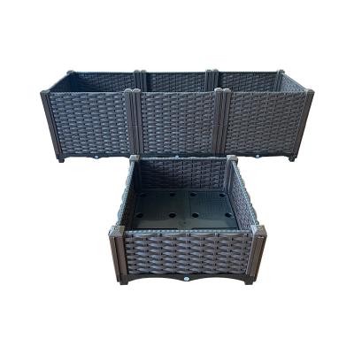 China High Durability Large Rectangular Plastic Planter Boxes For Patio All Seasons for sale