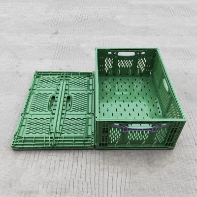 China Customized Supermarkets Plastic Folding Basket Vegetable Food Transportation for sale
