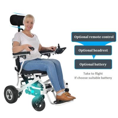 Cina 602 Wholesale price aluminum alloy lightweight foldable wheelchairs for adults portable remote control electric wheelchair KSMED in vendita