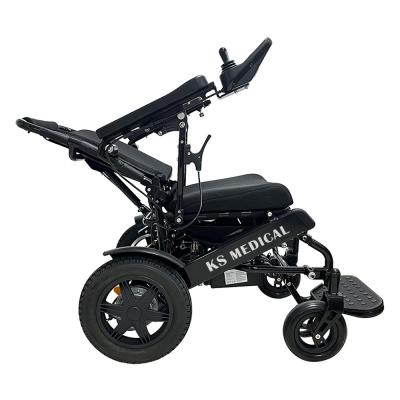 China KSM-601S High quality handicapped foldable wheelchair lightweight cheap price electric wheelchair with 250W brushless motor for sale