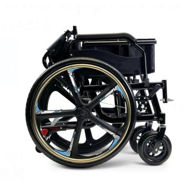 China Aluminium Alloy Foldable Lightweight Wheelchair Home Care Wheelchair for sale