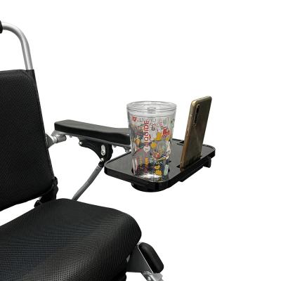 Chine ABS Material Wheelchair Tray Table Elderly Dining Table With Cup Holder à vendre