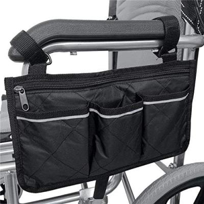 China Black Wheelchair Side Bag Armrest Accessories Storage Pouch Waterproof for sale