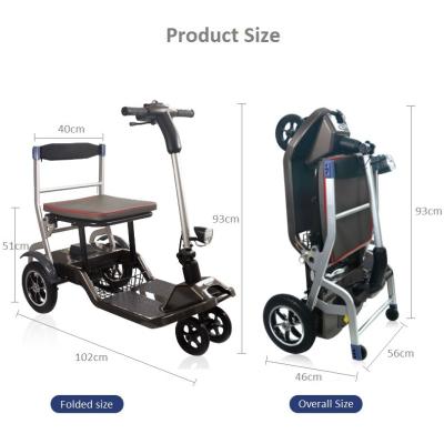 Cina 3 Wheel Electric Mobility Scooters Battery Brushless Motor Lightweight Scooter in vendita