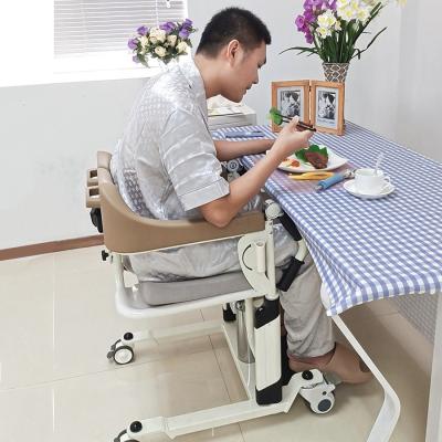 中国 Portable Patient Lift Wheelchair Hydraulic Move Toilet Aluminum Stand Lift Chair 販売のため