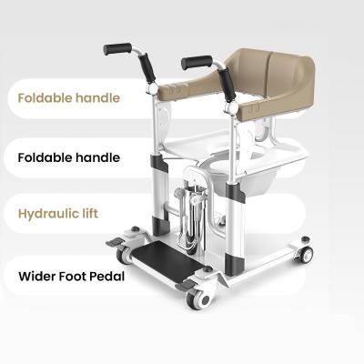 China Waterproof Patient Lift Wheelchair Hydraulic Lift Patient Transfer Hoist Chair for sale