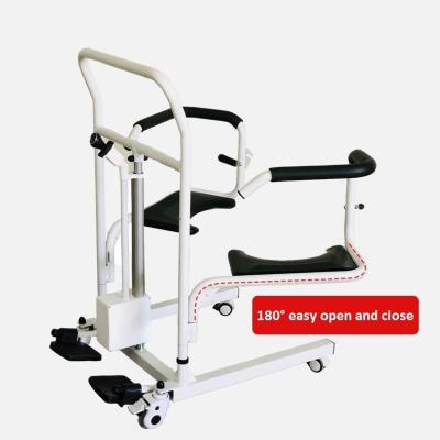 China Powered Electrical Lifting Patient Transfer Chair Commode Wheelchair Te koop