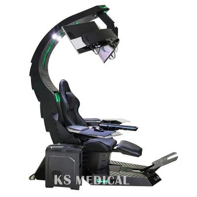China Massage Ergonomic Gaming Chair Heat RGB LED Light Cockpit Chair en venta