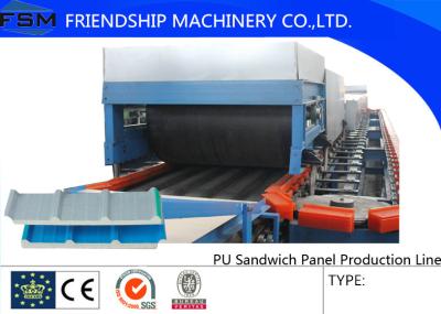 China Discontinuous PU Sandwich Panel Machine Double Rubber Tracker for sale