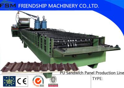China Automatic Continuous PU Sandwich Panel Machinery With Non-stop Cutting Device for sale