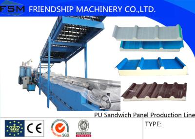 China Colored Steel PU Sandwich Panel Production Line , Roof Panel Roll Forming Machine for sale