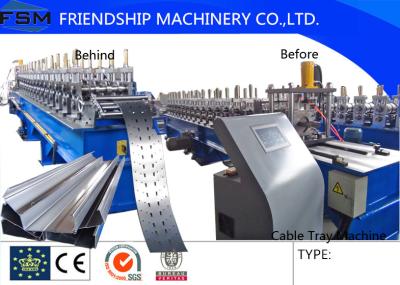 China Galvanized Sheet Cable Tray Roll Former Machine With 13-16 Forming Stations for sale