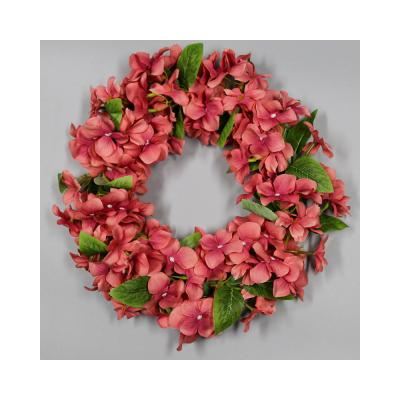 China Las flores artificiales decorativas enrruellan la guirnalda simulada de la hortensia en venta