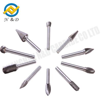 China 6.35mm Tungsten Carbide Burrs Shank Solid Carbide Burs for sale