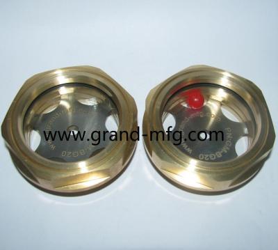 China male Metric thread M22x1.5 industrial brass oil level glass sight plugs with tempered glass OEM and ODM service for sale