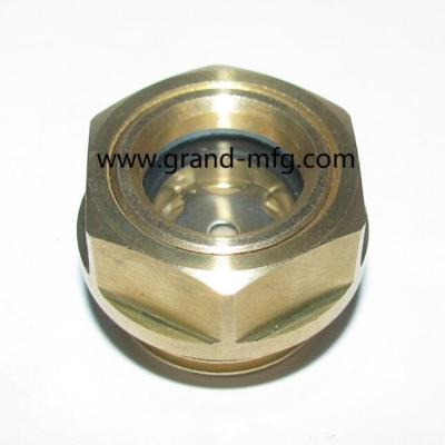 China Metric thread M16 M18 M26 M27x1.5 brass oil level sight glass with reflector no finishing , China for sale