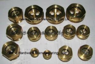 China Metric thread M16,M22,M27,M33,M42 brass liquid level gauges with Pyrex glass for sale