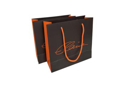 China Decorative Custom Printed Paper Bags Black / Orange Color Eco Friendly for sale