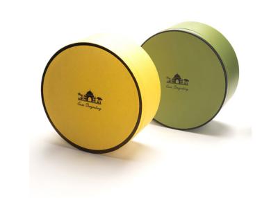 China Caja de regalo redonda del color amarillo/verde, actual caja redonda para el cumpleaños/el aniversario en venta
