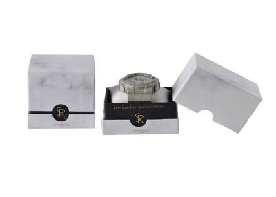 China Cardboard Morden Marble Gift Box , Single Watch Gift Boxes With Pillow for sale