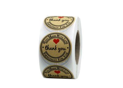 China Thickness 2mm Brown Paper Sticky Labels Diameter 1.18 Inches For Wedding / Anniversary for sale