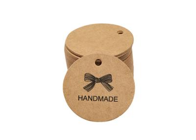 China Recyclable Aseptic Kraft Paper Hang Tags , Round Swing Tags Customized Size for sale