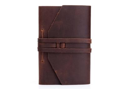 China Dark Borwn Color Personalized Leather Bound Journal Refillable Weight 488g for sale