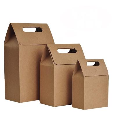 China Die Cut Personalized Brown Paper Bags High Tear Resistance Windowed Handle for sale