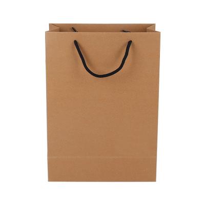 China Cotton Handle Custom Printed Brown Paper Bags Recyclable Water Soluble Feature for sale