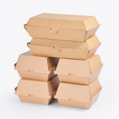 China 2 Sizes Kraft Paper Burger Box , Burger Takeaway Box Thickness 250gsm for sale