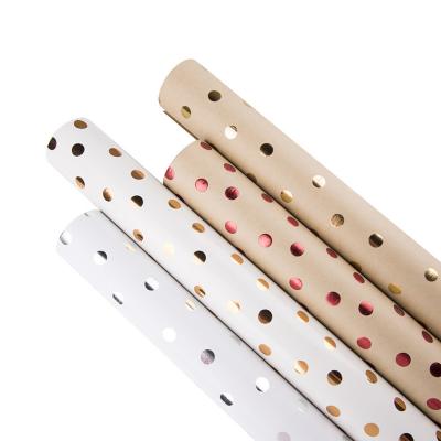 China Anti Scratch Dots Wrapping Paper Recyclable Wood Pulp Paper For Flower / Gift Package for sale