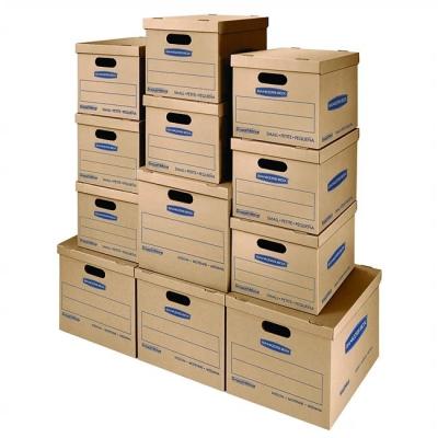 China Classic Moving Boxes Tape Free Assembly Easy Carry Handles Paper Box for sale
