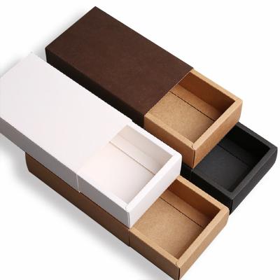 China Drawer Style Custom Printed Boxes Durable 350g Brown Kraft Paper Material for sale