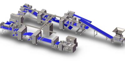 China 2500 Kg / Hr Capacity Pastry Production Line Low Maintenance For Natural Yeast Bread for sale