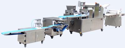 China Bread Production Equipment , Thrice Rolling Pastry Production Line For Fried  Pancake for sale