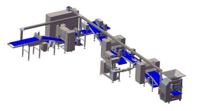 China ZKS650 Pastry dough block laminator / capacity 1500kg/hr with retraction machine for Auto.folding for sale