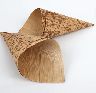 China Cono de servicio disponible de la hoja de bambú amistosa de Eco para los bocados del Canape del partido en venta