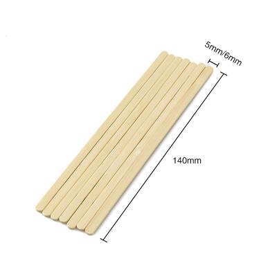 China 5.5inch 140mm Bamboo Disposable Coffee Stirrers Wrapped Stir Sticks for sale