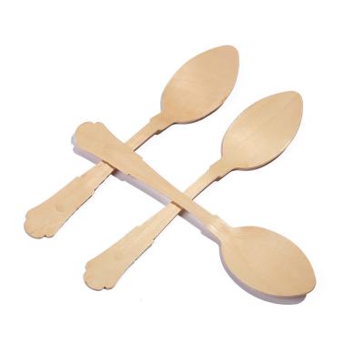 China Wood Baguette Disposable Soup Spoons Utensils For Wedding 200mm for sale