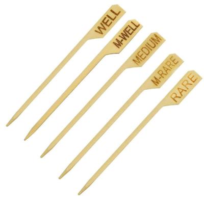 China Teppo Barbecue Bamboo Food Picks Long Wooden Skewers With Customized Logo for sale