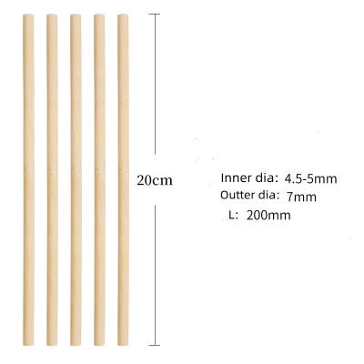 China 7mm Eco Friendly bulk Bamboo Drinking Straws 100Pack Custom for sale