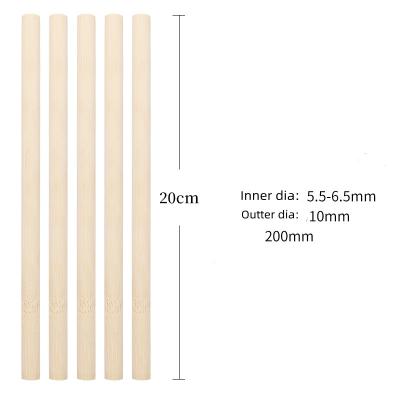 China Fully Compostable Natural White Bamboo Straws For Bubble Tea 20cm for sale