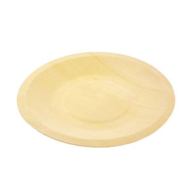 China 7.5inch Compostable Birchwood Disposable Wooden Plates Tableware Bulk For Snacks for sale