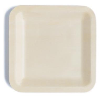China Square biodegradable Birch Wooden Disposable Party Bowls Tableware 8.5 Inch for sale
