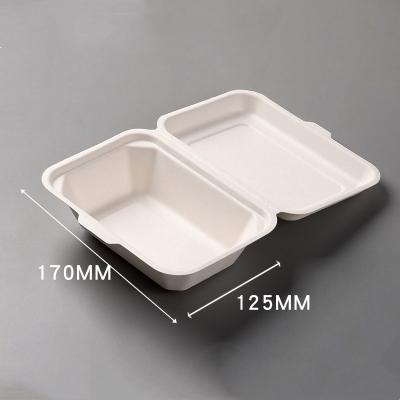 China Takeaway Bagasse Lunch Box Sugarcane Disposable Containers 600ml for sale