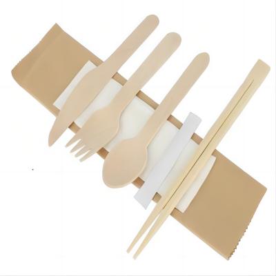 China 160 mm wholesale 100% environmentally friendly  wooden knife fork spoon napkin pepper with chopsticks & toothpick for sale