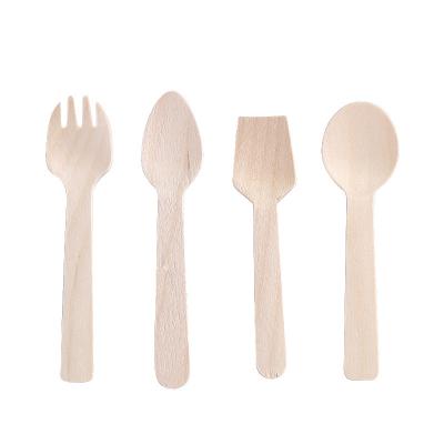 China 100 Pack Mini Wooden Spoons Disposable Square End Tasting Spoon Small for Ice Cream for sale